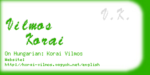 vilmos korai business card